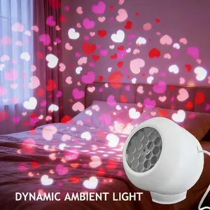 Heart Pattern Projection Lamp, Valentine's Day LED Projector, USB Powered, Ideal for Valentine's Decor, Romantic Ambiance, Model Xinghao Xztyd-01
