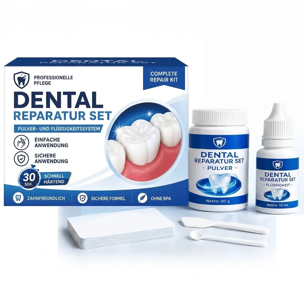 Professional Dental Repair Kit - 20g Powder & 10ml Liquid System - Temporary Fix for Chipped Teeth, Crowns, Fillings - Easy Application - BPA-Free Safe Formula