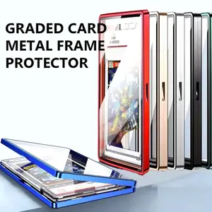 New 2026 1pc For PSA Graded Cards Certified Card Bumper Guards Protector Holder with Alloy Frame, Stackable Magnetic 35pt Trading Card Slab Case with Clear Durable Glass, UV Protection Display Storage for Baseball Football Sports Games Cards Slab