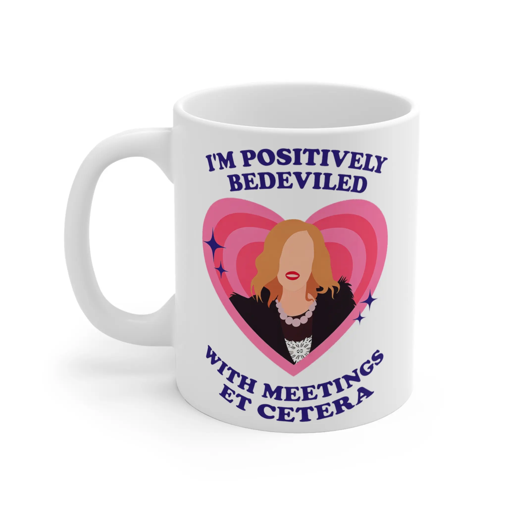 11oz Heavyweight Glossy Classic Aesthetic Ceramic Coffee & Tea Mug - "Positively Bedeviled" Medieval Printed Graphic Cup - Gothic Retro Kitchen Drinkware - Washable Home Decor Gift for Adults