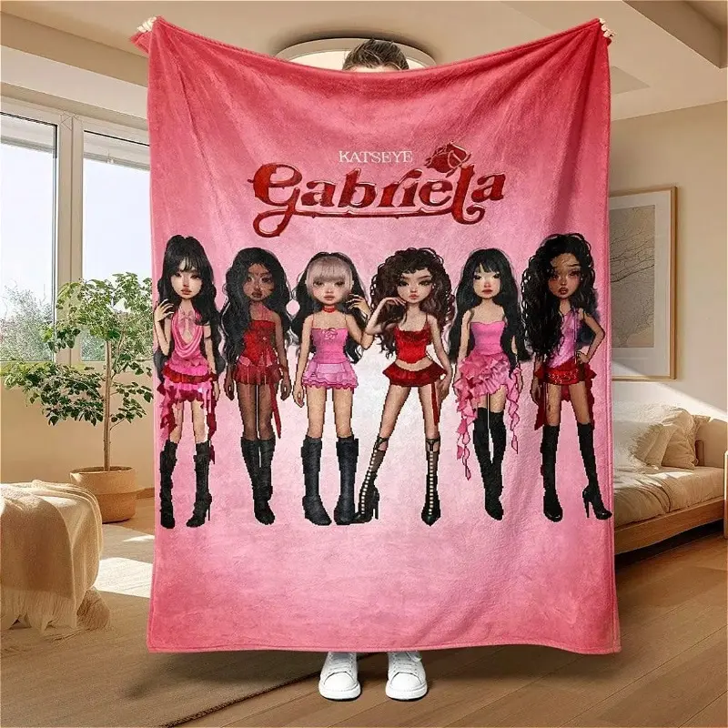 Katseye Gabriela Idol Theme Ultra-Soft Flannel Blanket - Cozy, Warm, Fan Zone Decor for Bedroom/Couch - Perfect Birthday/Christmas Gift for Kpop Dream Academy Fans (Adults, Teens)