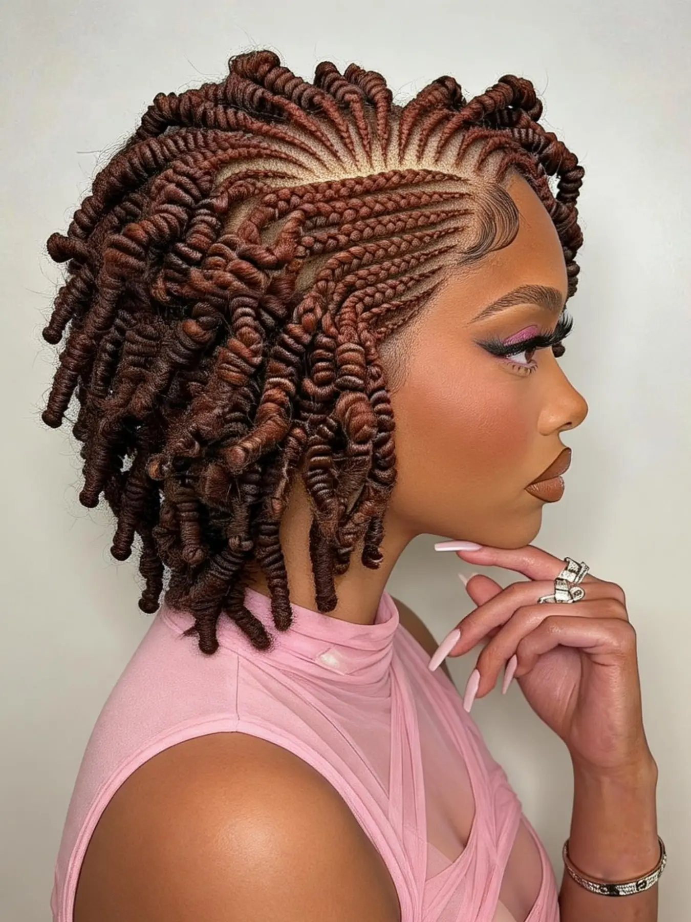 Fashion New African Spiral Curls HD Full Lace Wig, Handmade Unique Style Kinky Chic Bob Wigs, Valentine's Day Gift, All Seasons, Synthetic Wigs, Afro Curly Braided Wigs, Artificial Wig