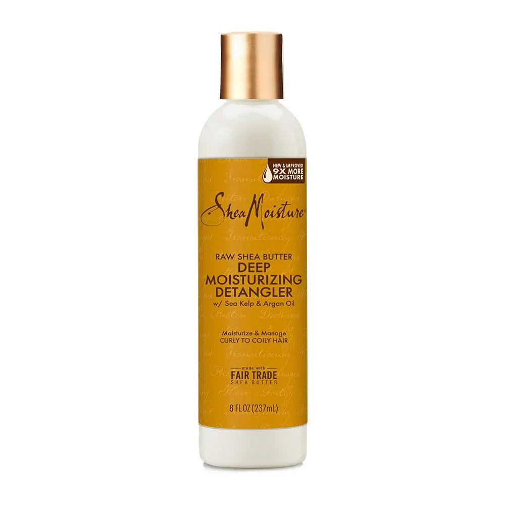 SheaMoisture Raw Shea Butter Detangler, Deep Moisturizing Leave-in for Detangling Natural & African Curls, Frizz Control with Sea Kelp & Argan Oil, 8 oz, Natural Curls, Haircare, Curly Hair, Shiny Hair, Bouncy Curls