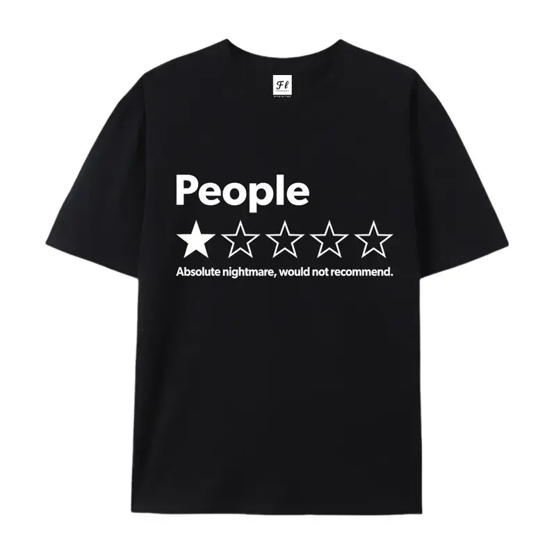 Unisex-Adults T-Shirt - Black, Short Sleeve - Funny Review People One Star: Absolute Would , Suitable for Mens & Womens Outdoor T-Shirt, 100%cotton。Size：S-5XL