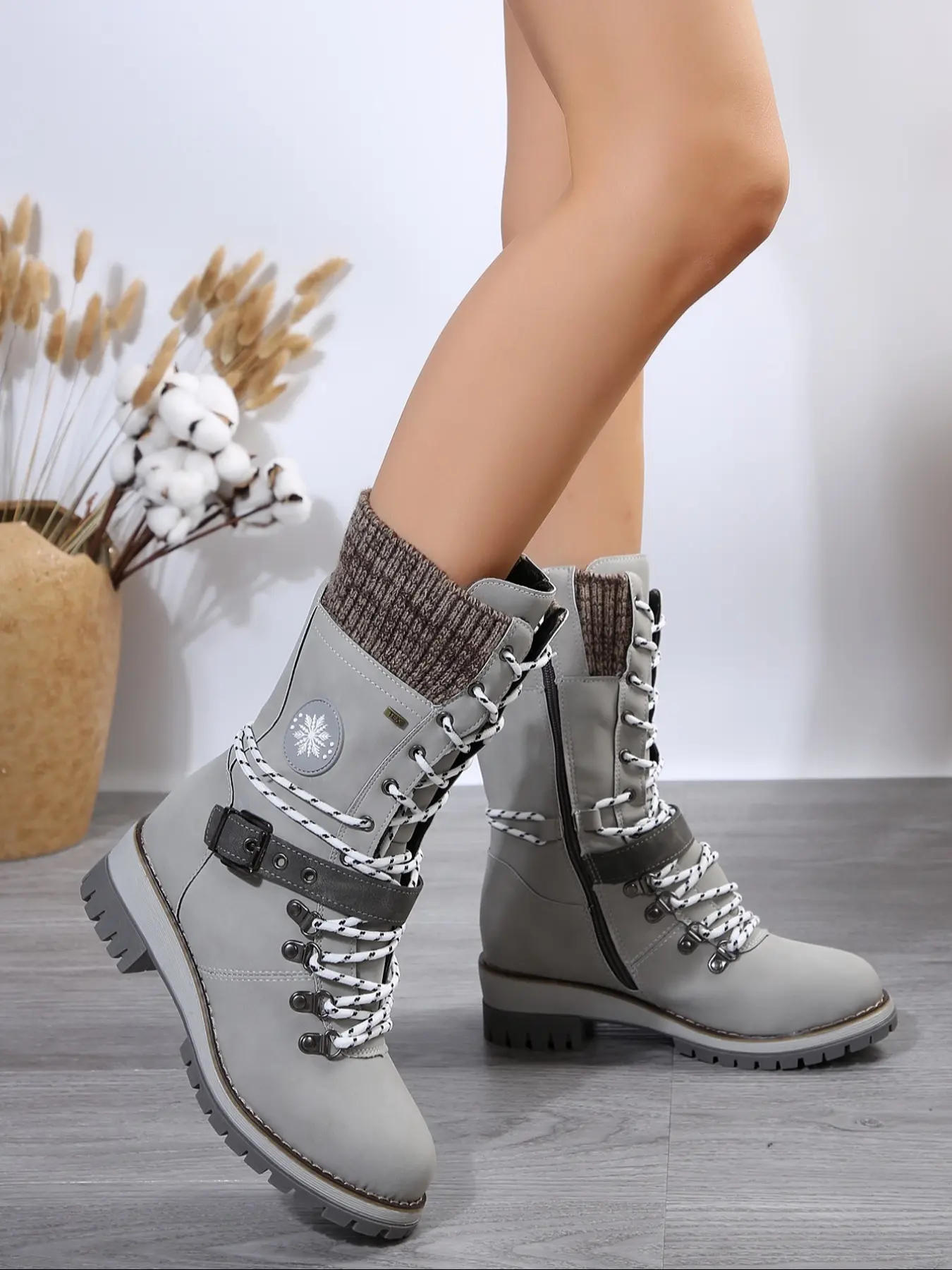 Women's Waterproof Winter Boots, Ankle Deck Boot, Trendy Boots, Casual Warm Boots, Durable Snow Boots for Cold Weather & Outdoor Adventures, Fashion Design Keeps Feet Warm & Dry, Footwear Boot