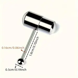 5pcs/4pcs Vibrating Tongue Studs - Stainless Steel Plated Piercing Jewelry - Vibrating Tongue Rings, Nipple Rings, Body Piercing Jewelry - For Adults - For Body Piercing - Unique Gift for Body Art Enthusiasts