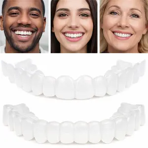 [3 Pack] Unisex Clip-On Veneers — Temporary Tooth Repair Kit | Natural Appearance | Reusable Dentures | A Must-Have for Photos & Parties