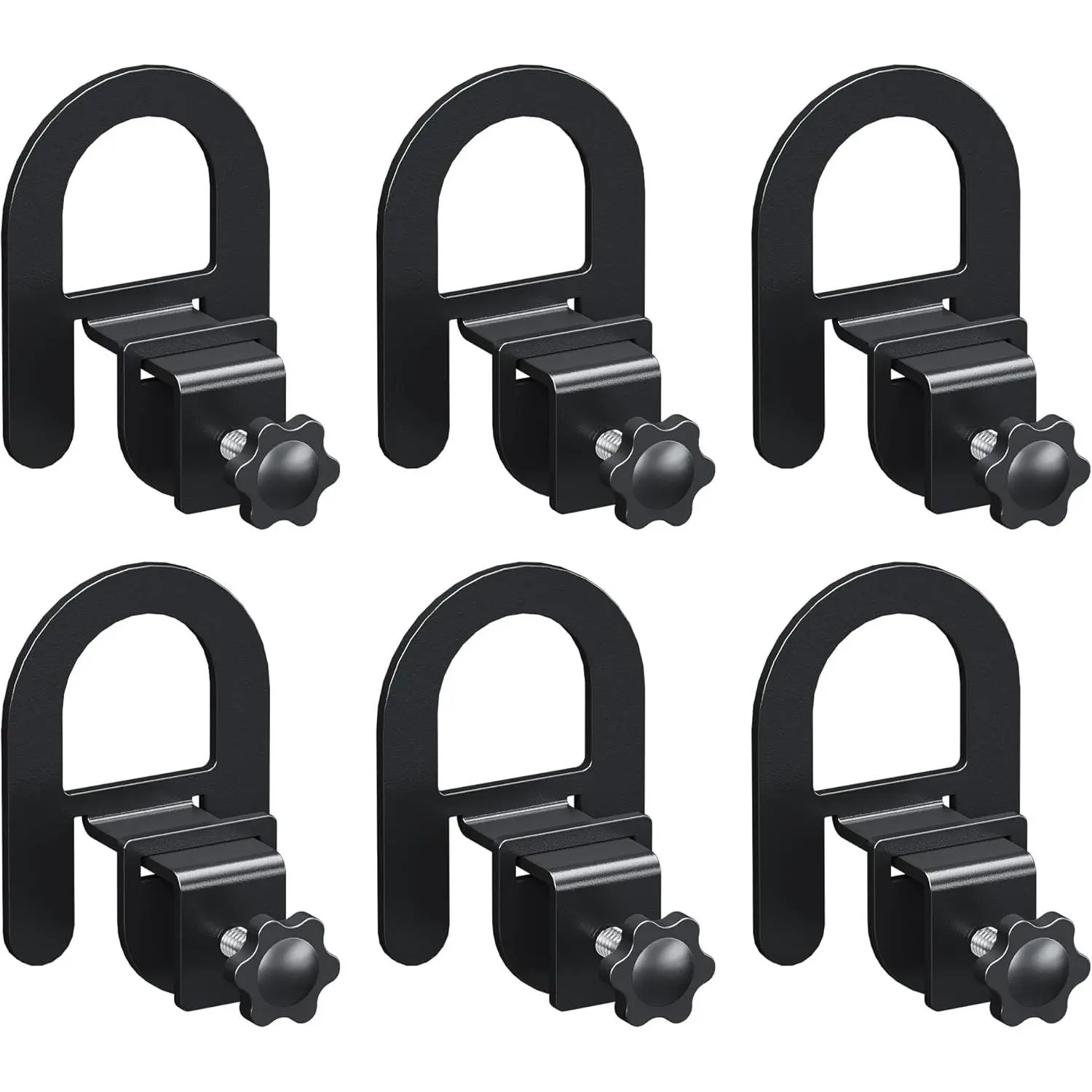 Non Slip Mattress Gaskets 6 count, Adjustable Mattress Holder for Bed Frame, Keep in Place Sliding Gripper, Anti-Slip Metal Slide Stopper, Black