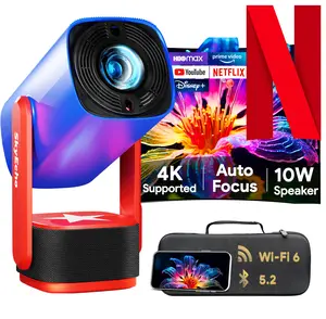 SkyEcho Free ONE Portable Gimbal Projector. 270° Rotating Universal Motion Mount. Auto Focus & Keystone Correction. 4K Hardware Decoding. WiFi 6. Android OS. Bluetooth 5.2. Wireless Screen Mirroring & Casting. Audio.Projectors