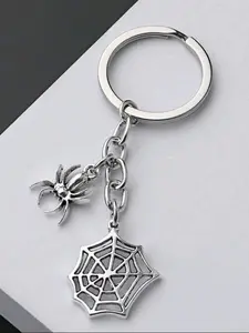 Spider Web Design Keychain, Punk Style Key Ring Pendant, Fashion Accessories for Car Bag, Keychain for Bags, Trendy All-match & Exquisite Keychain for Birthday Gift, Halloween, Lightweight Keychain, Stylish Keychain