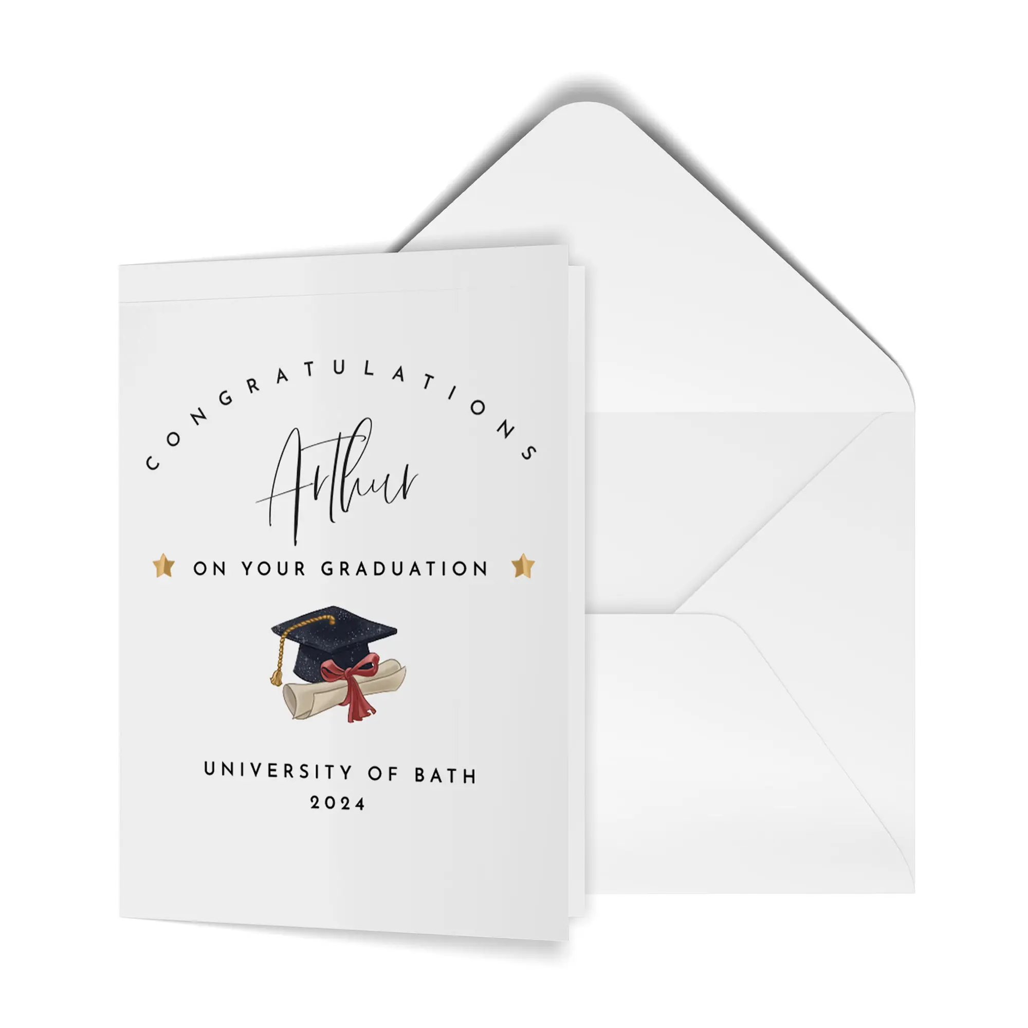 Custom Congratulation Graduation Greeting Card, University Card Gift For Her Sister, Class Of 2024, Daughter Card With Name Proud Of You