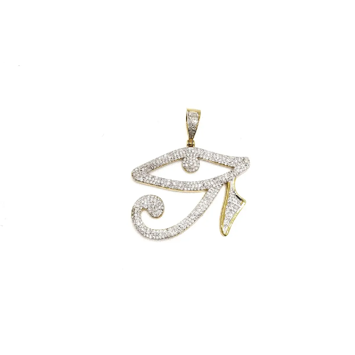 10K Gold and Natural Diamond Eye of Ra Pendant