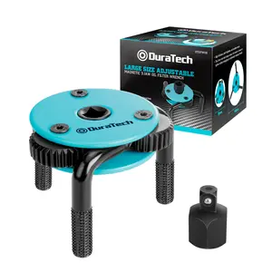 #Summervibes DURATECH Adjustable Oil Filter Wrench, Magnetic 3-Jaw Oil Filter Removal Tool, Large Sizes from 3" to 5.51"(76mm to 140mm), Ideal for Cars, Trucks, Tractor