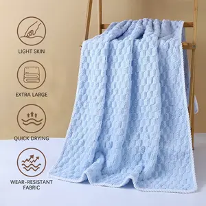 Super Soft Pure Cotton Thickened Bath Towel High Water Absorption Quick Dry Skin Friendly Large Size Shower Towel For Adults Family Bathroom Daily Use