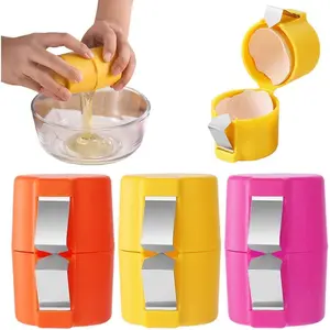3-Pack Egg Shell Opener, Raw Egg Separator, Stainless Steel Egg Cutter, Egg Splitting Tool, Quickly Cut Boiled Eggs, Suitable for Home Kitchen Use