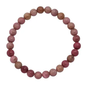 Rhodonite Beaded Stretch Bracelet 55.00 ctw Rhodonite Beaded Stretch Bracelet 55.00 ctw