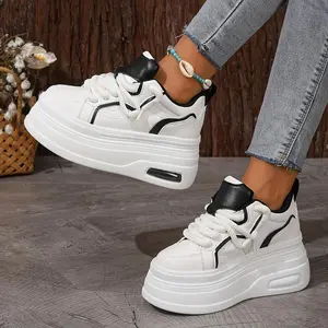 New Women’s White Sneakers – Thick Soled, Versatile Platform Casual Sports Shoes
