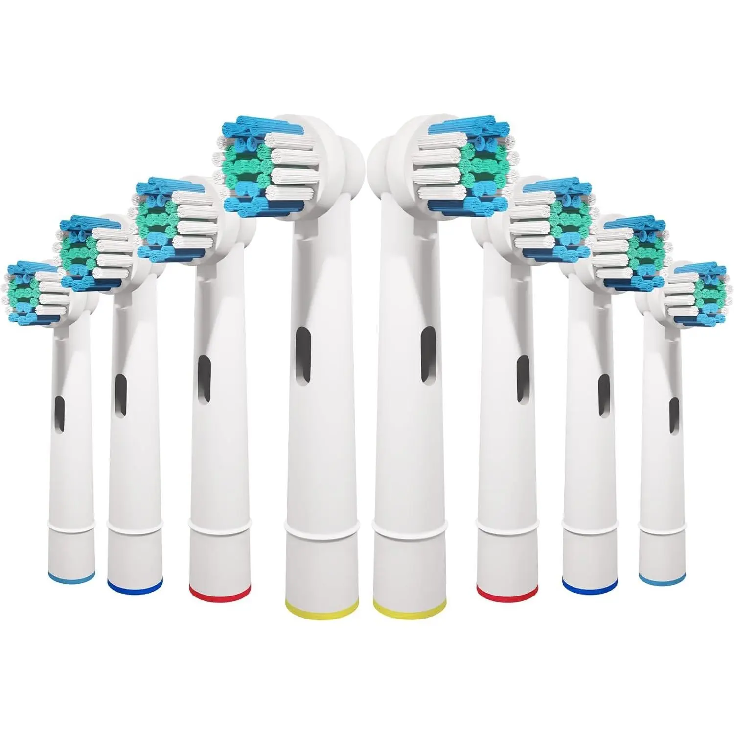 8-Count Deep Cleaning Replacement Toothbrush Heads for Adults - Sensitive, 3D Precise Angled Dupont Bristles, Oral-B Braun Compatible Family Set Refills for Pro 500/750/1000/1500/3000/3757/5000/7000/7500/8000 Electric Toothbrushes