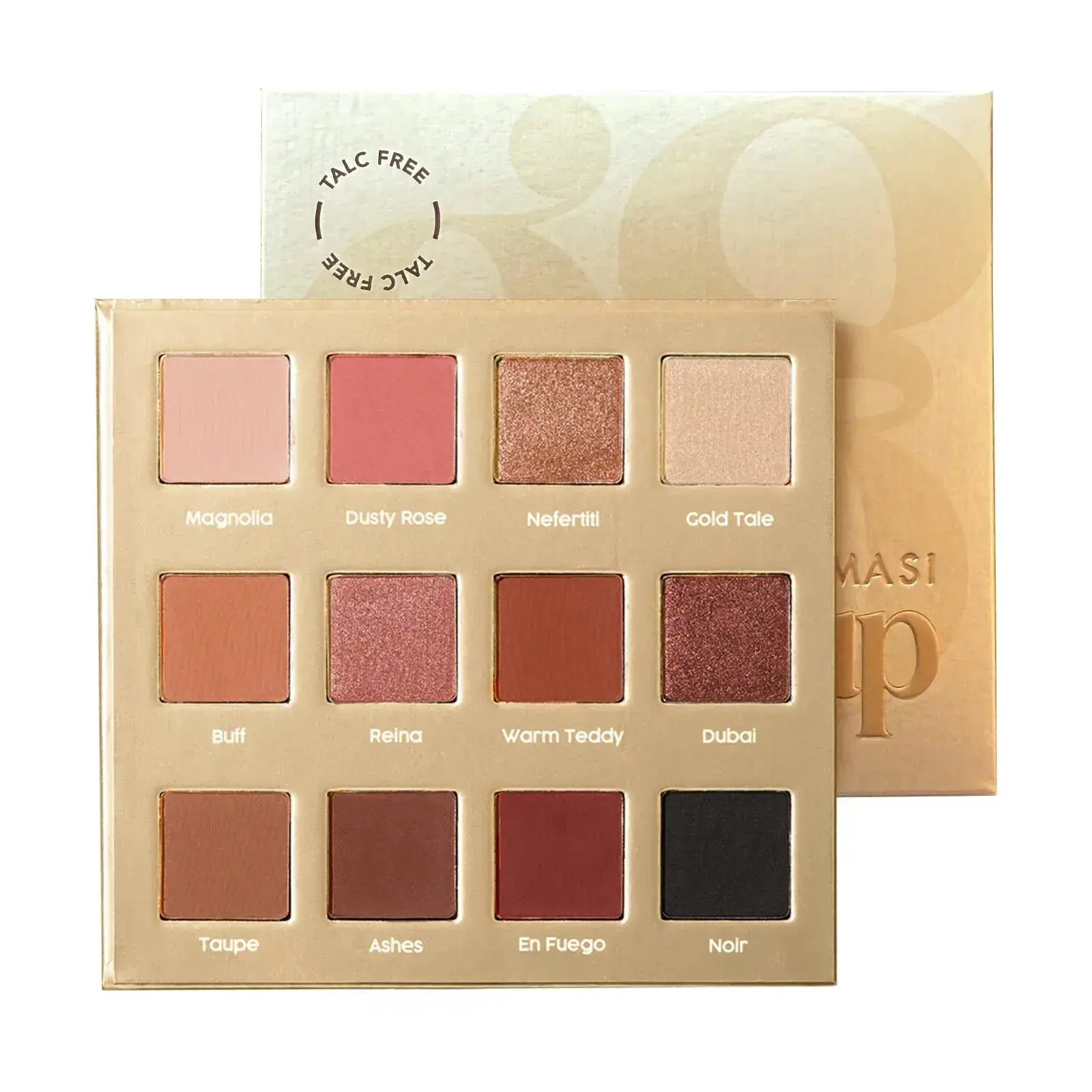 FARMASI Glam Up Shimmering Luminous Eyeshadow Palette - Gentle, Talc-Free Formula with 12 Blendable Shades, Smooth Matte, Metallic & Shimmer Finishes for Perfect Evening Eye Makeup