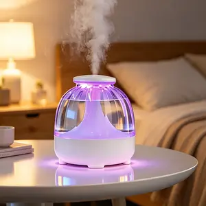 650ML Large Capacity Cool Mist Humidifier USB Portable Aroma Diffuser 2 Spray Modes 7 Color Night Light Quiet Auto Off Humidifiers For Home Bedroom Office Desk