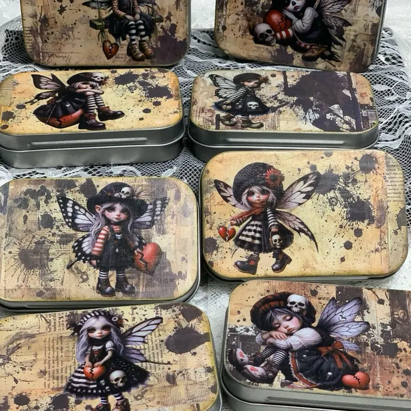 Gothic Style Tin Trinket Box – Decorative Storage Case