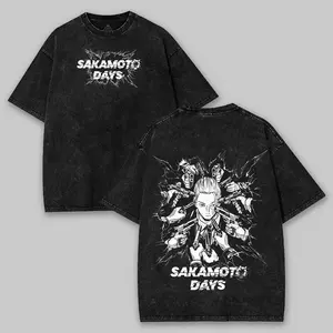 valentine shirts Retro Vintage Unisex Sakamoto Days Anime Manga Acid Washed Heavyweight T-shirt, Anime Merch, Gift For Anime Fan. Menswear Top Tshirt Streetwear