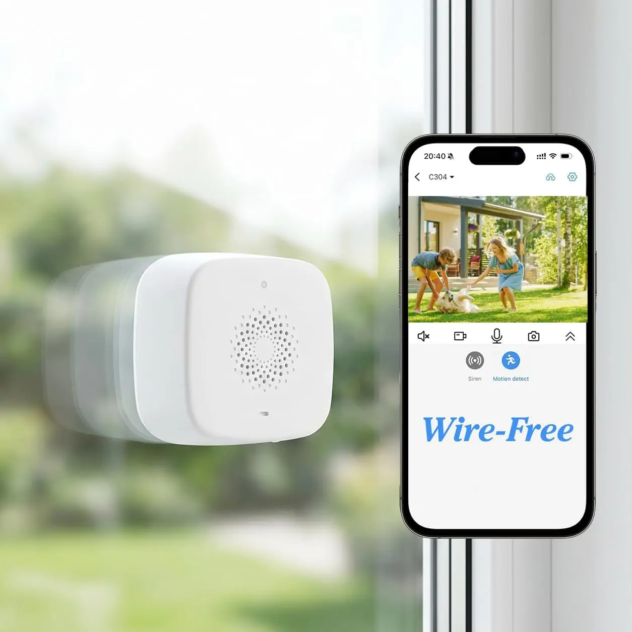 Rraycom 4MP 2.5K Indoor Window Camera, 2.4/5GHz Dual-Band WiFi Security Camera with Magnetic Mount, 6S Pre-Roll & AI Human Detection, No-Drill Wireless Camera for Home Security