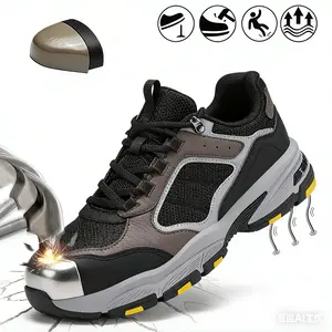 Steel Toe Shoes for Men Indestructible Work Shoes Lightweight Steel Toe Sneakers Women Safety Shoes Puncture Proof Composite Toe Shoes，non slip steel toe