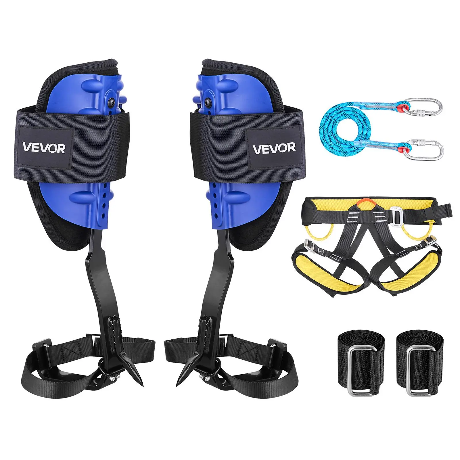 【SummerFinds】VEVOR Tree Climbing Spikes Set, Height-Adjustable Tree Climbing Gear with Straps & Harness, 350 lbs Load Capacity, Heavy Duty Steel Climb Spurs Arborist Equipment for Fruit Picking Hunting