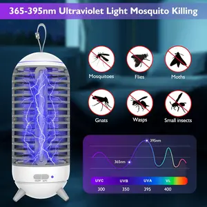 Wireless Bug Zapper, Automatic Insect Killer with high powered UV light , 360 degree mosquito killer, 2 in 1 Lighting and ublraviolet.