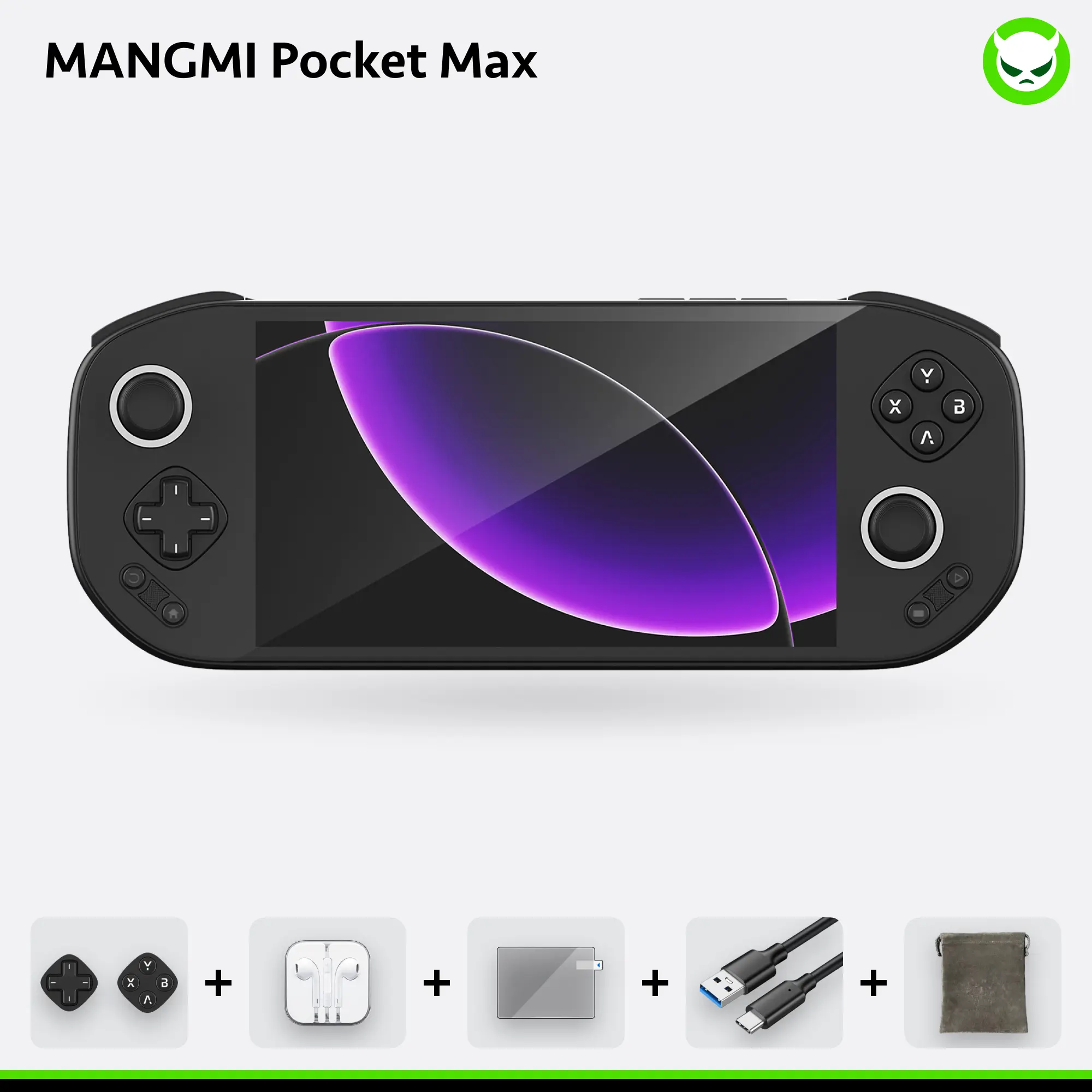 MANGMI Pocket Max【Ready to Use】Handheld Console SD865【Buy 1 Get 1 Micro-Switch Module Set + 1 Volvet Pouch + 1 Wired Earphone + 1 Screen Protector + 1 Type-C Charging Cable】7-inch AMOLED 1920 x 1080 8000mAh Android 13 Gift Package