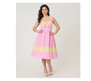 Barbie x Unique Vintage Picnic Pretty Gingham Swing Dress