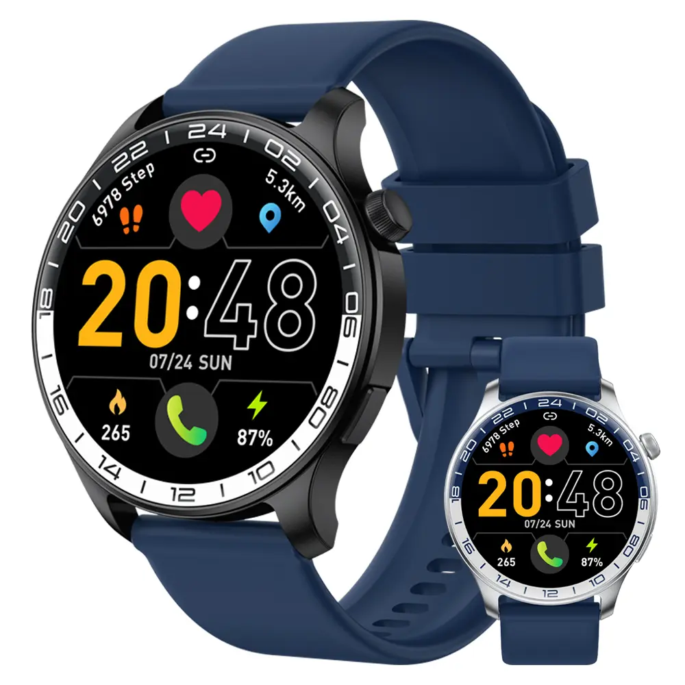 [DealsForYouDays] Full Touch AMOLED Smart Wristwatch - Bluetooth Calling, 7-10 Days Normal Usage, 100+ Sports Modes, Camera, Women’s Health & Sleep Monitoring, Waterproof Durable Health & Fitness Companion Device - iOS/Android Compatible for Men & Women