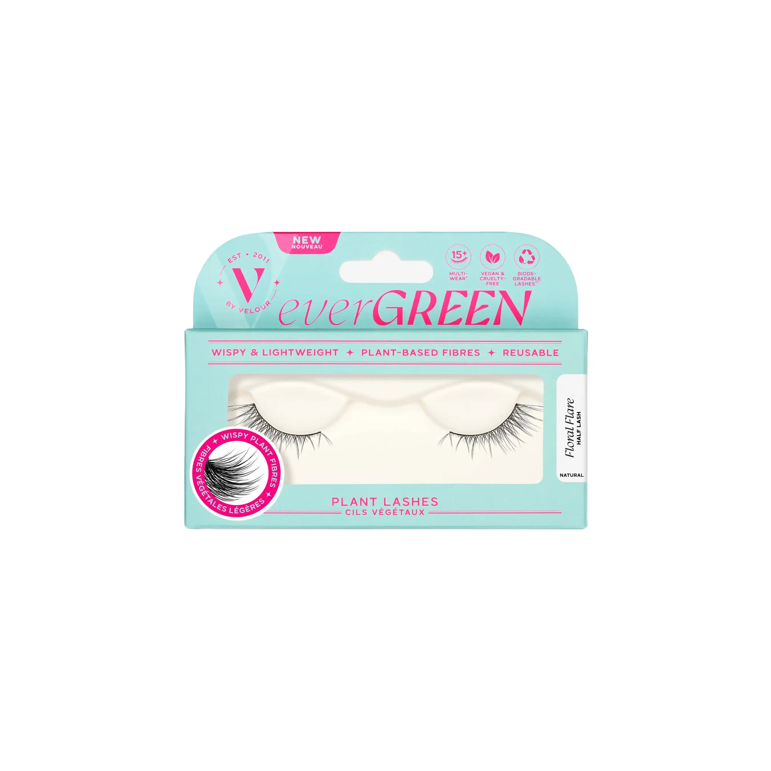 Floral Flare Half Lash Biodegradable* Plant-Fibre False Eyelashes Makeup Gentle