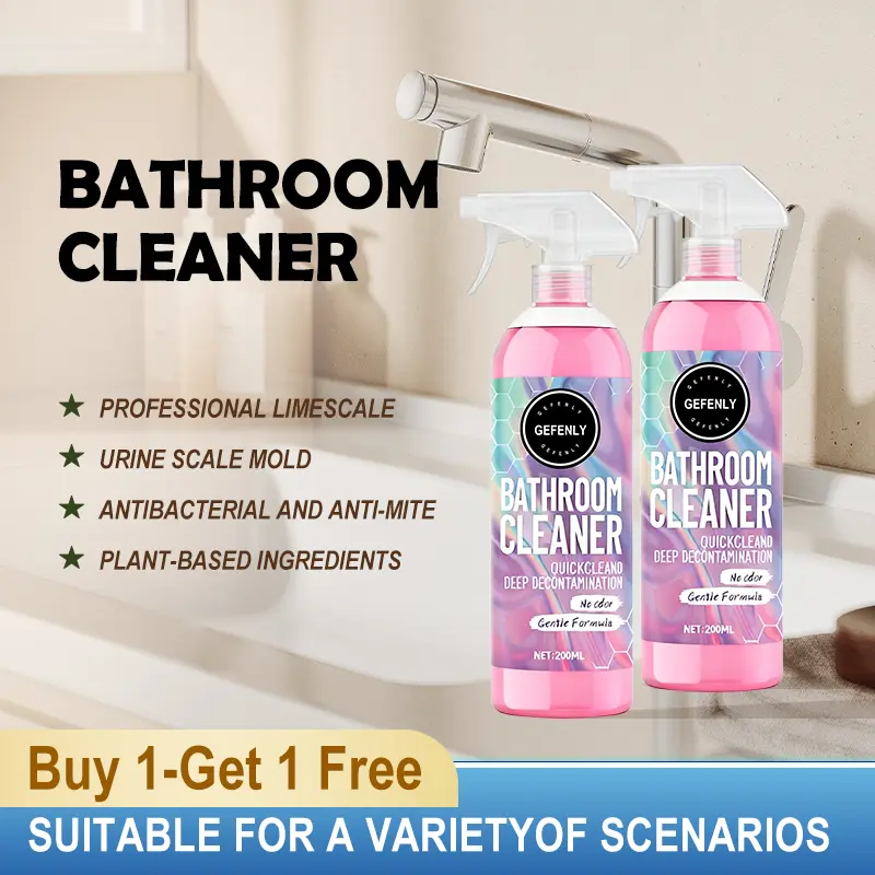 Buy 1 Get 1 Free (Same Model) Bathroom Liquid Cleaner - Powerful Lime Scale Remover, Urine Stain Eliminator, Multi-Use Indoor Bathroom Cleaning Supplies for Shower, Tub