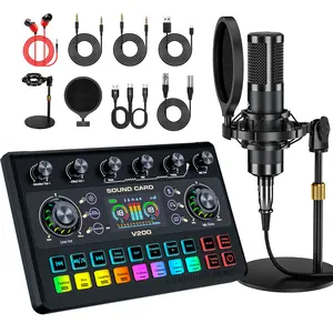 Ideanthro V200-P15 Professional Live Streaming Sound Card | Multi-Platform Audio Mixer with 5 Voice Modes, 10+ Sound Effects, Independent EQ & Noise Reduction