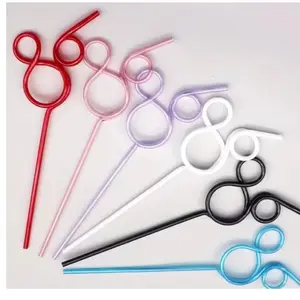 Plastic Cute Mouse shape straws set of 2