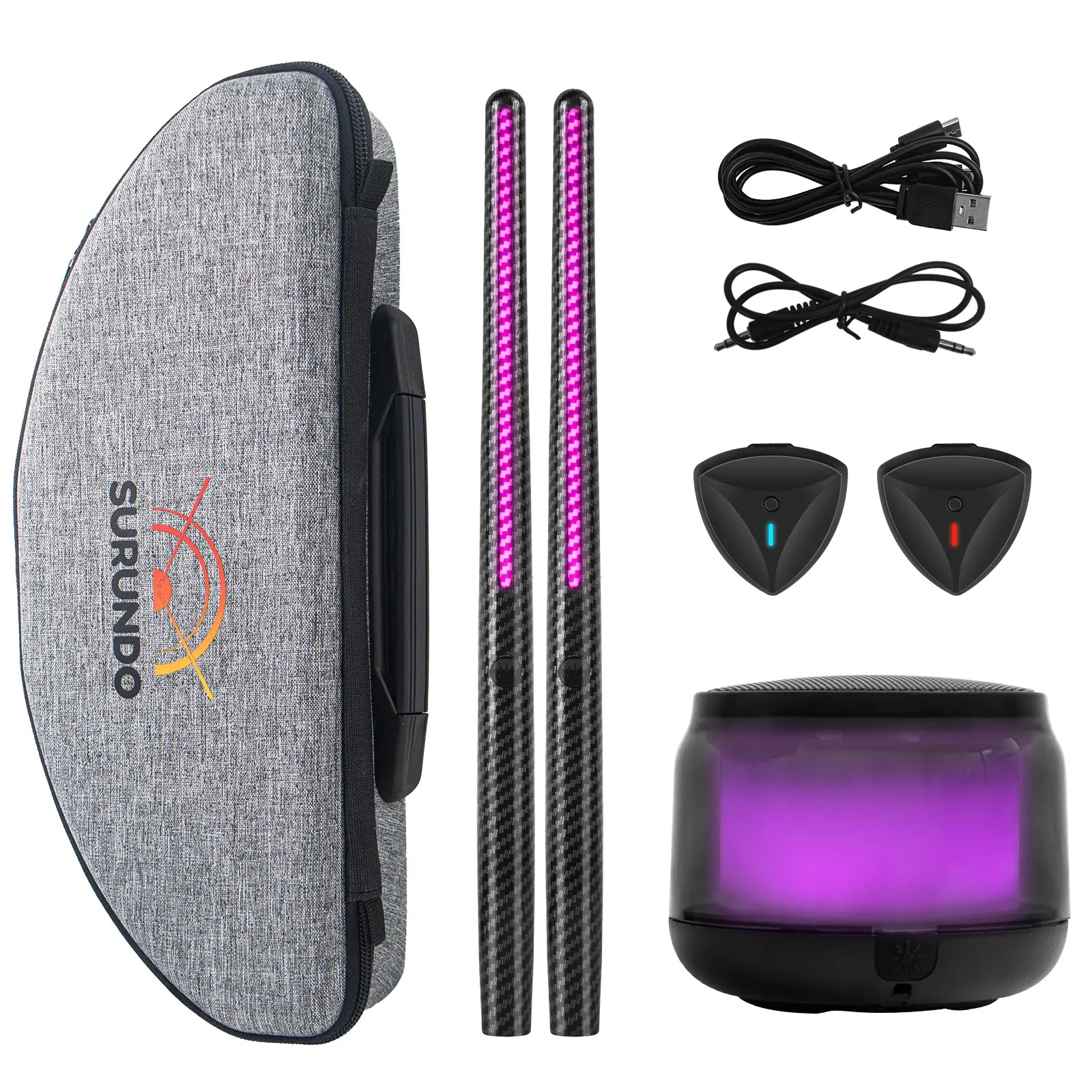 Surundo 2025 Air Hit Drum Kit with Bluetooth Air Drumsticks Professional Percussion for Beginners Adults Kids Ages 4 Up Portable Christmas Gift
