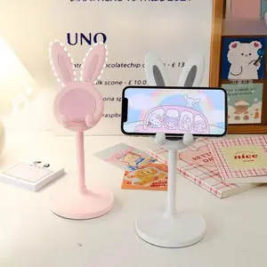 Cartoon Rabbit Design Desktop Phone Stand, Adjustable Telescopic Lifting Lazy Person Stand, Desktop Phone Holder for Home Office, Adjustable Cellphone Holder, Desk Smartphone Holder
