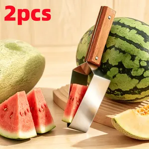 2pcs Stainless Steel Fruit Prep Tool, 2026 NewMultifunctional Summer Watermelon Melon Helper, Portable Kitchen Gadget for Home Parties, Camping & Picnics 1PCS