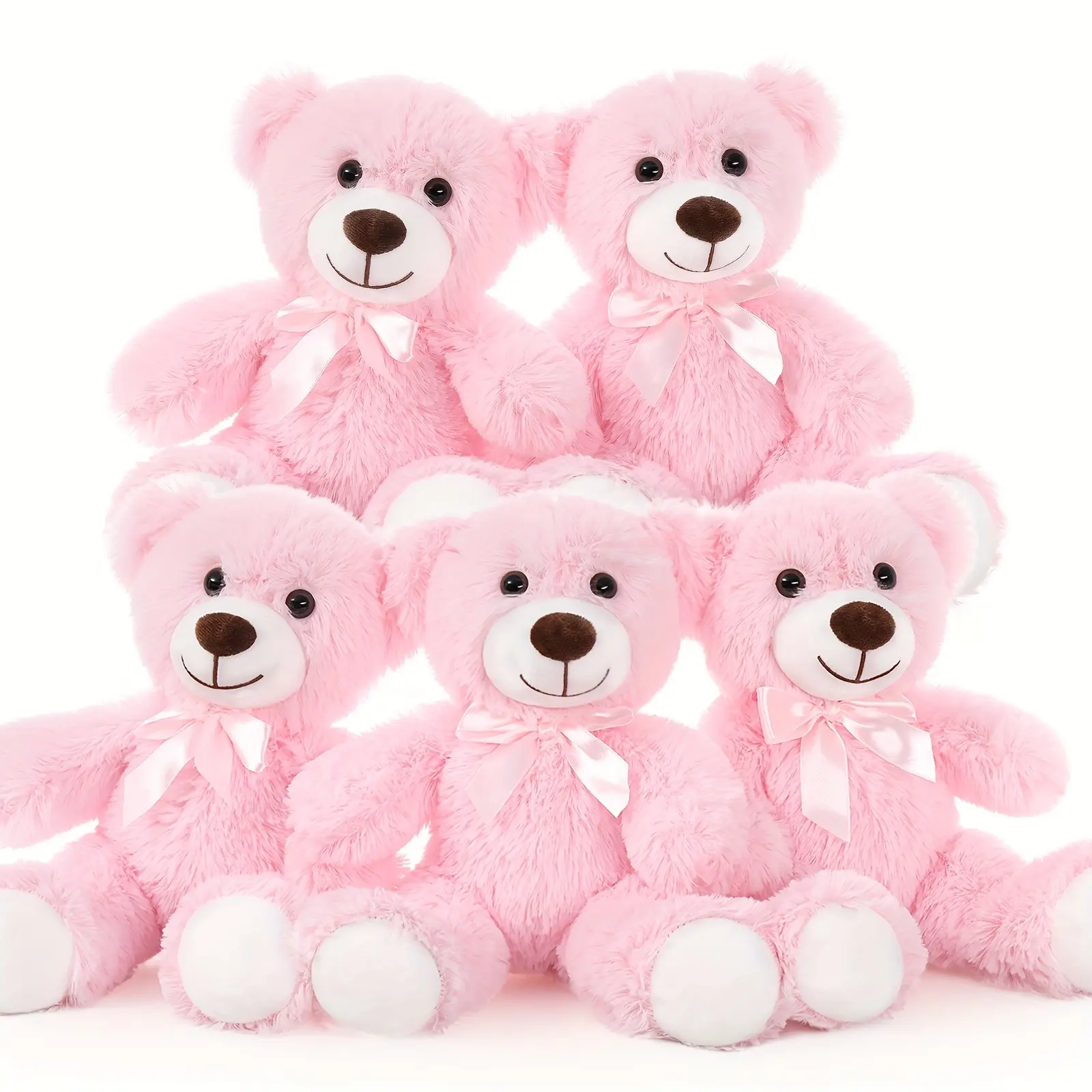 Pink Mini Soft Plush Teddy Bear Stuffed Toy - Cute Baby Party Decoration, Unisex Ideal Birthday, Christmas-Valentine's Day Gift for Kids, Girlfriends, Christmas-Valentine's Day Gift For Girlfriends