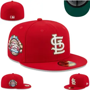New Era STL 59FIFTY Red Cap – Flat Brim Snapback Baseball Hat Streetwear Hip Hop Unisex Premium