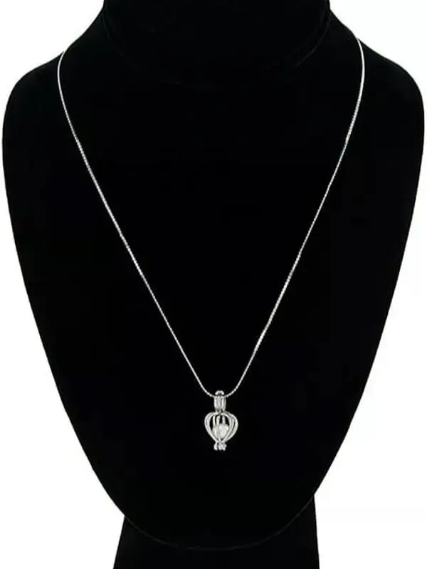 Wishpearl Elegant "Thank You" Real Freshwater Pearl Necklace, Pendant with Message Card and Gift Box for Women & Teens, Pearl Size: 7-8 Mm, Real White Freshwater Pearl