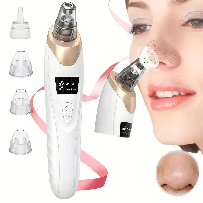 Electric Facial Pore Cleansing Skincare Set, Blackhead Remover Vacuum, Nose Blackhead Removal, 3 Suction Levels, 5 Probes, USB Rechargeable Pore Vacuum Kit, Pore Suction Tool, Skin Care Tools, Unisex Gift for Birthday Christmas New Year