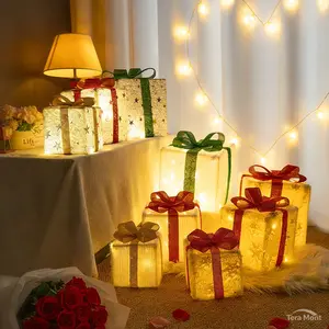 DIY 3-Piece Gift Box Lamp Kit with Adjustable Fairy Lights 8 Modes for Birthday Party Home Decor Perfect for Atmospheric Lighting