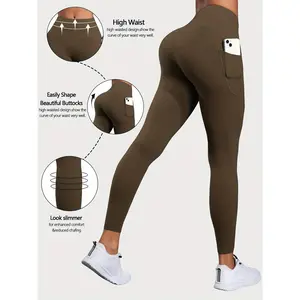 High Waist Yoga Leggings with Pockets, Soft Fabric Athletic Stretchable Gym Workout Pants, Essential Running & Yoga Wear, Fashionable Comfortable Fitness Clothes, Gym Tights Clothes, High Waisted Yoga, Yoga Bottoms