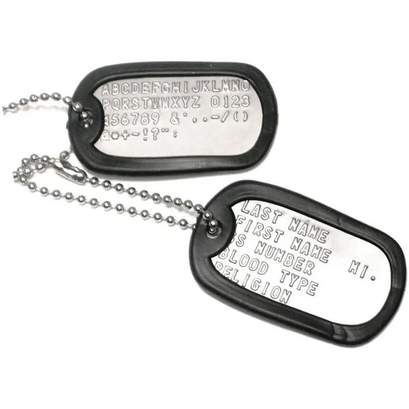 Stainless Steel 2-Piece Personalized Initial Tag Set with Chain, Hanging Home Decor