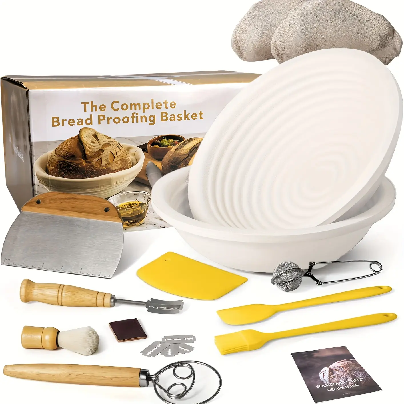 Aeelue Comprehensive Sourdough Tools Set - Kitchen Baking Gadget with Fermentation Basket, Multiple Items Functional Bakeware, Baking Gifts for Homemade Bakers (Great Gift Idea)
