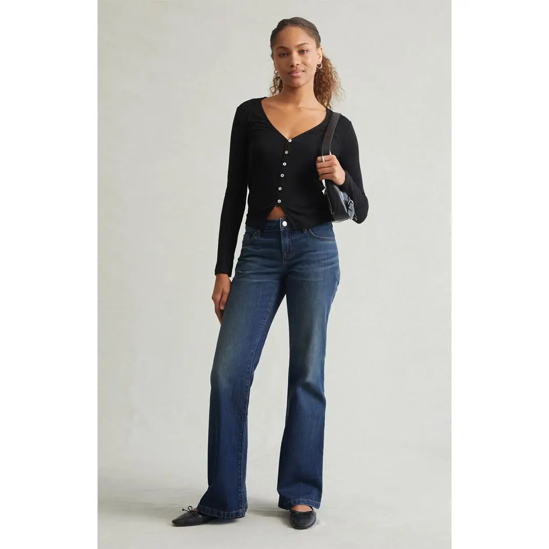 Pacsun Women's Jade Low Rise Bootcut Jeans Dark Blue Tint