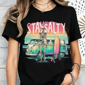 Skeleton Summer Tees Skeleton Vacation Beach T-Shirts Cruise Ship Tshirts Cruise Vacation Tops Womens Skeleton Tropical T-Shirts Fun Summer Cruise Tops